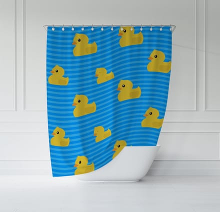 ATTREZZO® Douchegordijn Zwemmende Badeend - 150x180 cm
