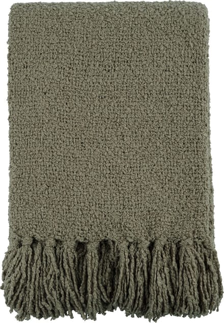Mistral Home - PLAID - bouclé - 130 x 170 cm - effen kleur - groen- Duurzaam