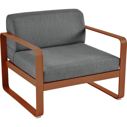 Fermob BELLEVIE fauteuil - E2 gekonfijte sinaasappel - A3 grafietgrijs