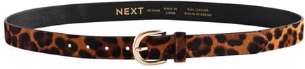 Next - Dames - Standaard leren riem met harige structuur - Dierenprint