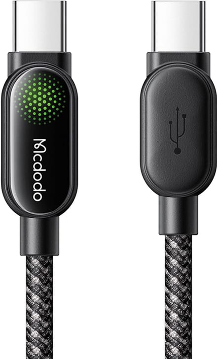 Mcdodo - 100W PD Snellader USB C naar USB C Kabel - 1.2m met Ambient Light - Zwart