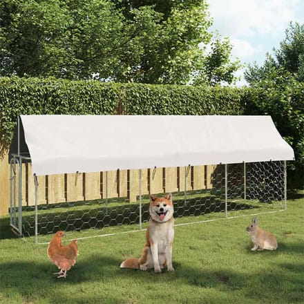 vidaXL Hondenkennel voor buiten met dak 400x100x150 cm