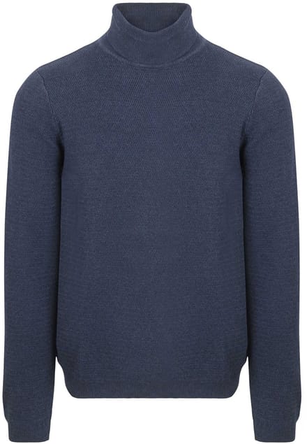 Suitable Coltrui Structure Melange Donkerblauw (navy) - Maat M - Heren - Pullover