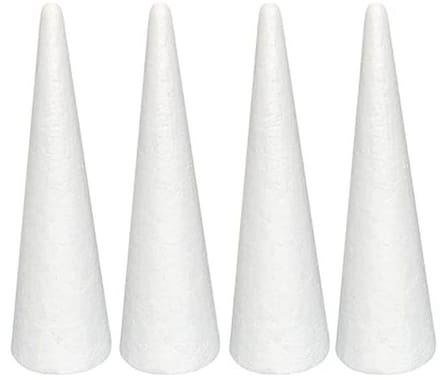 Schuimkegels voor Creatieve Doe-Het-Zelf Projecten - 4 Stuks, 9 x 30 cm, Wit