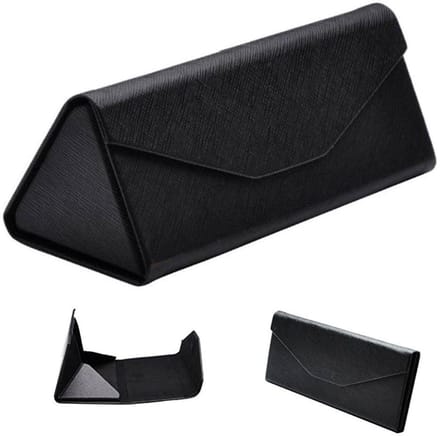 Fako Bijoux® - Brillenkoker - Opvouwbaar - Driehoek - 16x7x6.5cm - Zwart