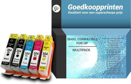 Huismerk HP 364XL inkt cartridges 5-Kleuren Multipack (102 ml)