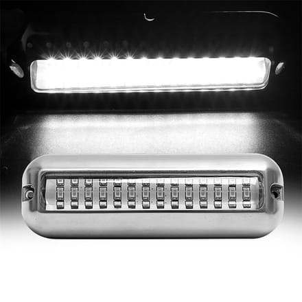 2 stuks IP68 Waterdicht Onderwaterlicht Roestvrij Staal Schip Schijnwerper 42 LED Pontonboot Hek White Light white