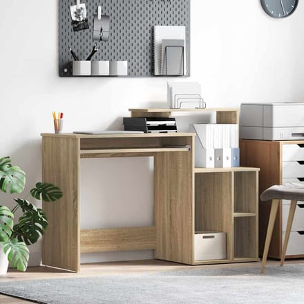 vidaXL - Bureau - Sonoma - Eik - 120,5 - x - 44 - x - 88,5 - cm - Bewerkt - hout