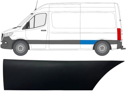 Zijlijst sierlijst achterspatbord voor Mercedes Sprinter 2018- / Links