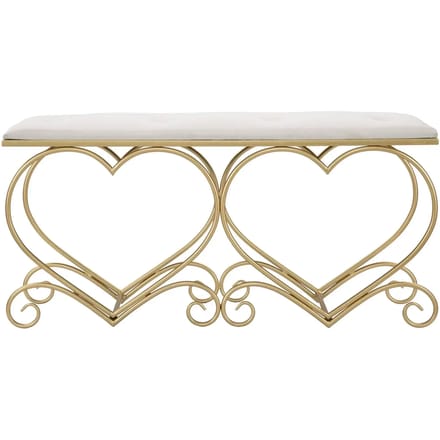Bankje Heart Crema 105×37,5×51,5 cm