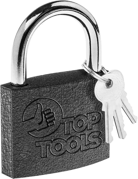 Top Tools Hangslot 50mm 2 Sleutels Op Blister Verpakking