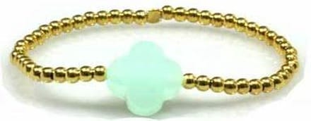 Heaven Eleven - dames - armband - 925 - zilver - Verguld - Goud - mintgroene - bloem