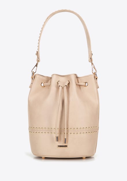 Wittchen Damestas met trekkoorden, beige, eco-leer