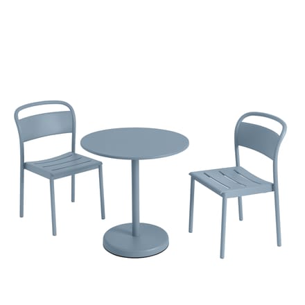 Muuto Linear Steel Tafel rond - pale blue - Hoogte 73 cm