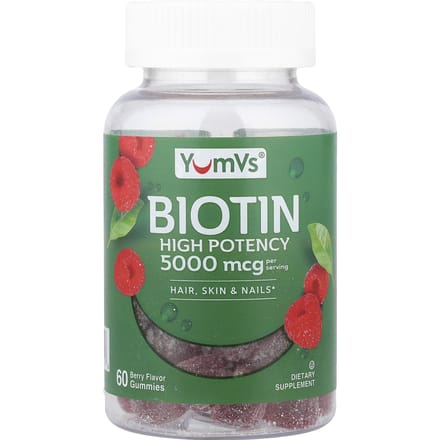 YumVs Biotine Gummies, Hoge Potentie, Bes, 60 Gummies (2.500 mcg per Gummy)