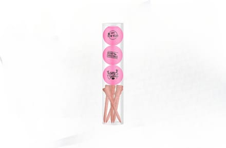 Legend Matt Golfbal + Tee Pink Happy NewYear/ Merry Christmas