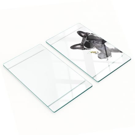 Decoratieve glazen snij- en serveerplanken Martini Pies 2x30x52 cm