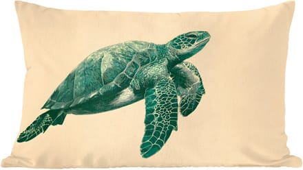 Sierkussens - Kussentjes Woonkamer - 60x40 cm - Schildpad - Sierlijk - Groen - Schild