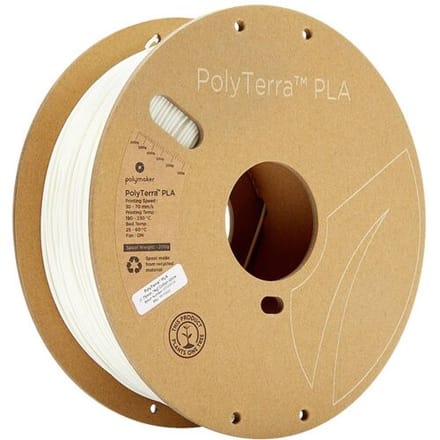 Polymaker 70822 PolyTerra PLA Filament PLA kunststof Gering kunststofgehalte 1.75 mm 1000 g Wit (mat) 1 stuk(s)