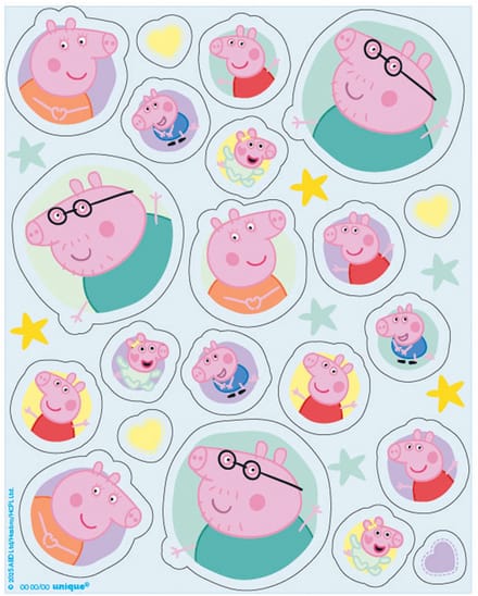 UNIQUE - Set van 4 vellen Peppa Pig stickers