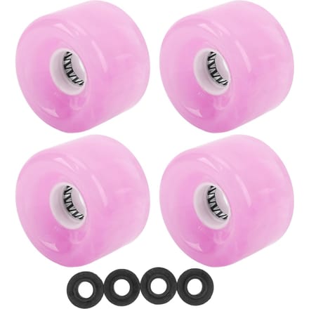 4 Stuks Skateboard Wielenset Vervanging 78A Hardheid PU Doorschijnend Knipperend Longboard Skateboard Wiel Roller roze
