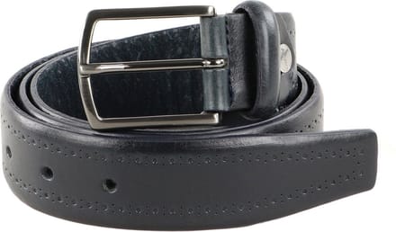 Vanzetti Leren Riem Leather Belt W85 Marine Donkerblauw