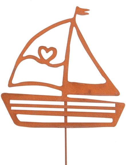 UNUS® Tuinsteker zeilboot 36x35cm in roestlook tuindecoratie