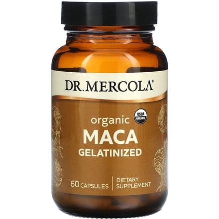 Dr. Mercola, Maca Bio Gélatinisée, 60 Capsules