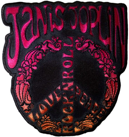Janis Joplin - Peace Sign Patch - Zwart