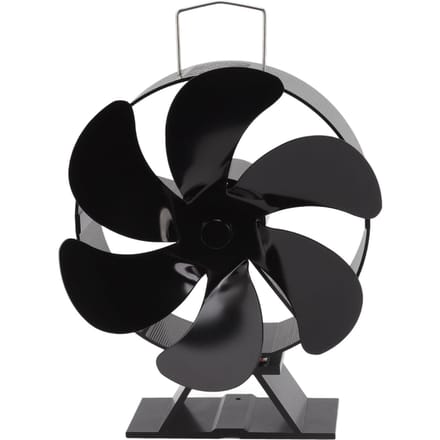 Ventilateur de cheminée à 6 pales Module thermoélectrique Ventilateur de poêle à bois Alimenté par la chaleur Bois Brûlant Air black