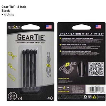 Nite ize gear tie allesbinder 4-pack zwa