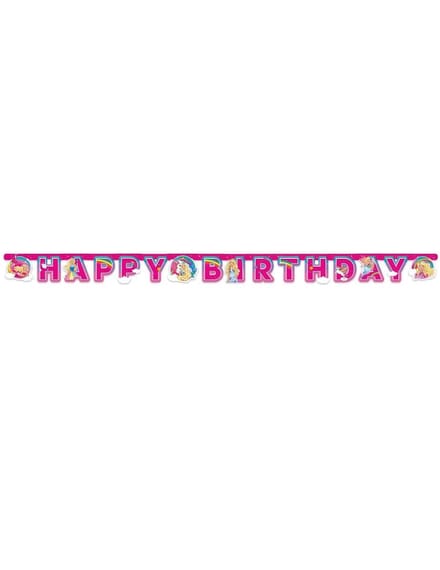Vlagjes slinger verjaardag Happy Birthday slinger Barbie Dreamtopia