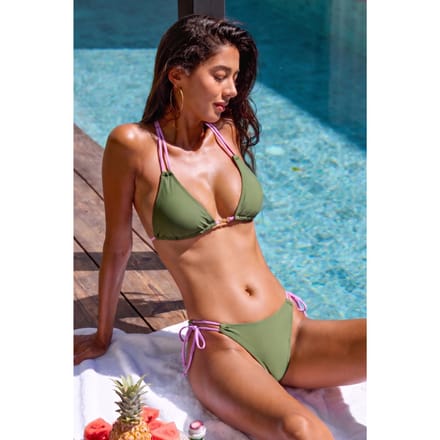 Gouden huid groene bikini set