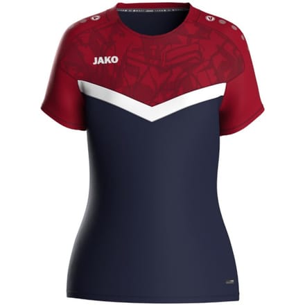 Jako Iconic T-Shirt Dames - Marine / Chilirood | Maat: 40