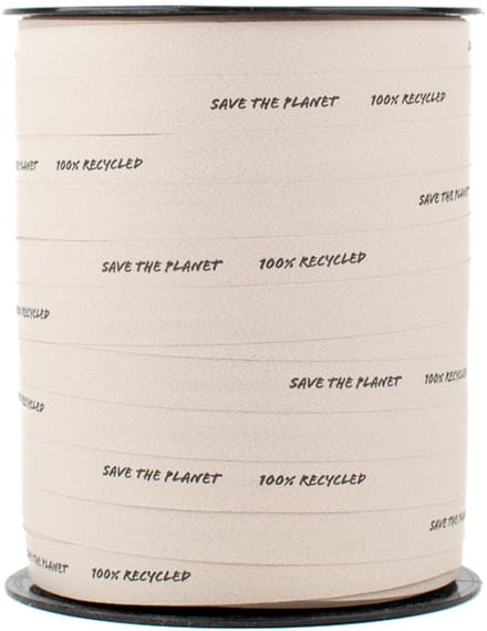 Krullint - 10 mm x 250 m - wit/zandkleur - 100% gerecycled PP