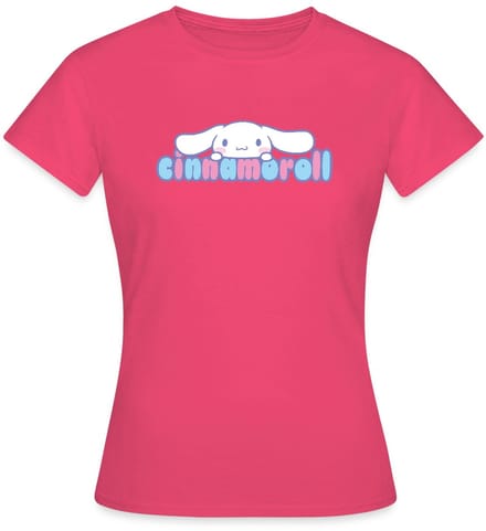 Cinnamoroll Gluurt Over De Letters T-Shirt Dames