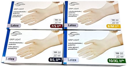 Latex handschoenen wegwerp maat M 100 stuks - poedervrij - wit