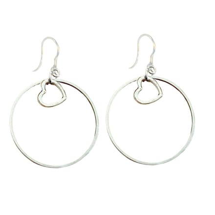 Allergievrij Oorring zilverkleur hart-Charme Bijoux