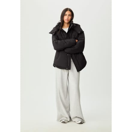 Stradivarius Oversized gewatteerd jack met capuchon  Zwart S