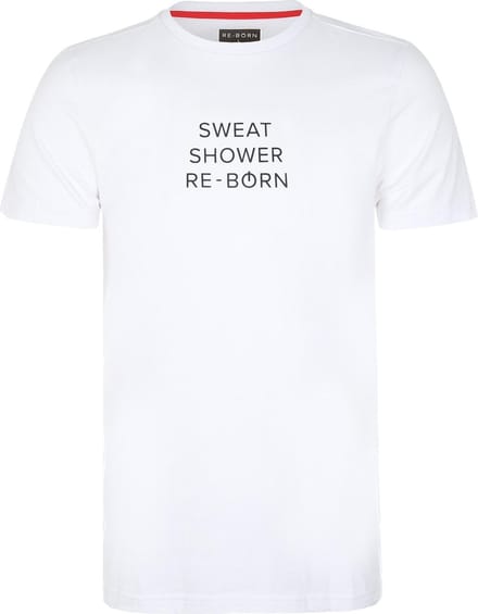 Re-Born Slogan T-shirt Sweat Korte Mouw Unisex - Wit - Maat M
