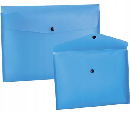 Blauwe PP A4 Map met Drukknop - Transparant