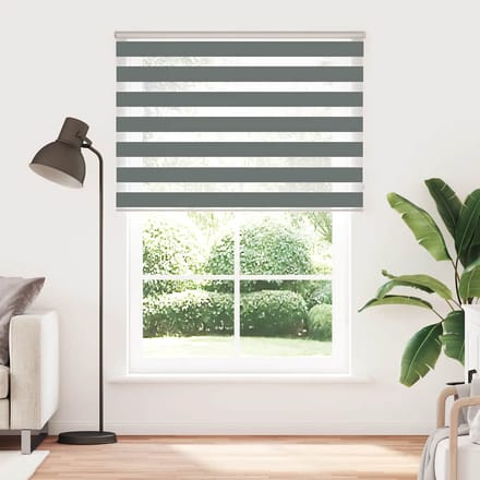 vidaXL - Zebra - rolgordijn - 155x200 - cm - stofbreedte - 150,9 - cm - donkergrijs