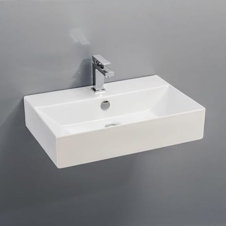 Wastafel Opbouw Sapho Aqualine Rechthoekig 60x42x13.3 cm Keramiek Wit