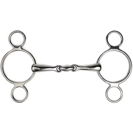 Metalab Dubbel Gebroken Bustrens Met Drie Ringen 18 Mm Zilver 12.5 cm