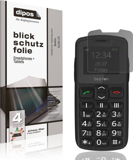 dipos – Matte Privacy Screenprotector geschikt voor Beafon SL230 LTE | Anti-Spy Beschermfolie