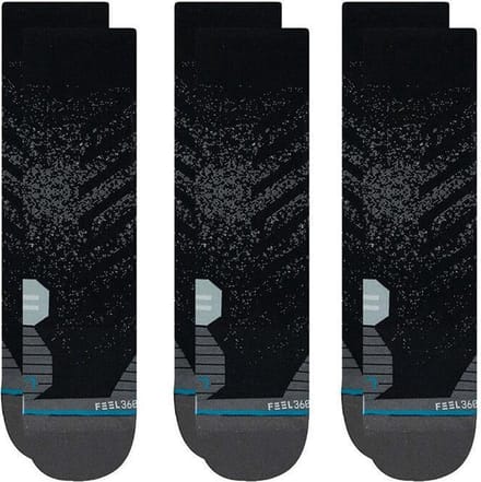 Stance unisex run feel360 infiknit crew st 3P zwart