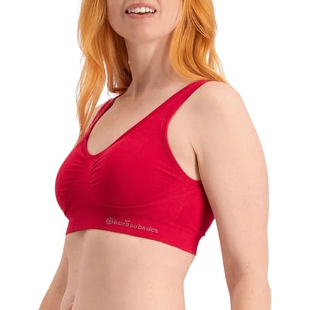 Bamboo Basics Rode Naadloze BH Zonder Beugel Fleur - Maat S - Comfort BH - Bralette Dames - Bamboe Ondergoed Dames