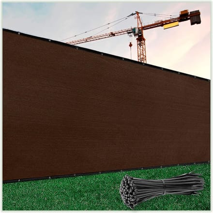 Privacy Scherm - Windscherm Doek - Tuin Afschermen - Heavy Duty 170gsm - 4x25ft - Bruin