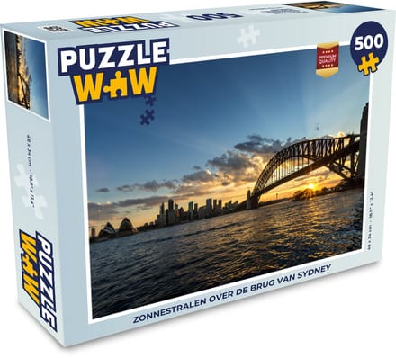 Puzzel Zonnestralen over de brug van Sydney - Legpuzzel - Puzzel 500 stukjes