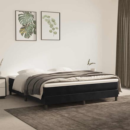 vidaXL - Pocketveringmatras - medium - 160x210x20 - cm - fluweel - zwart